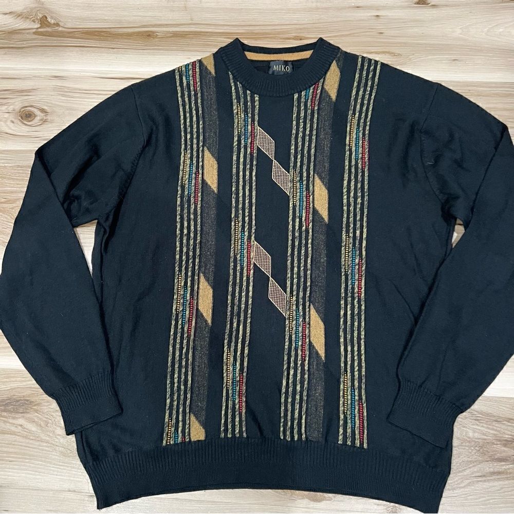 Vintage Miko Geometric Grandpa Sweater Men’s XL